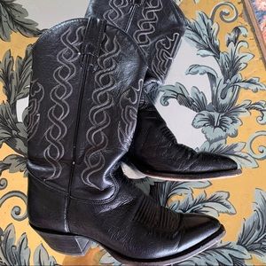 J Chisholm Black leather cowgirl boots